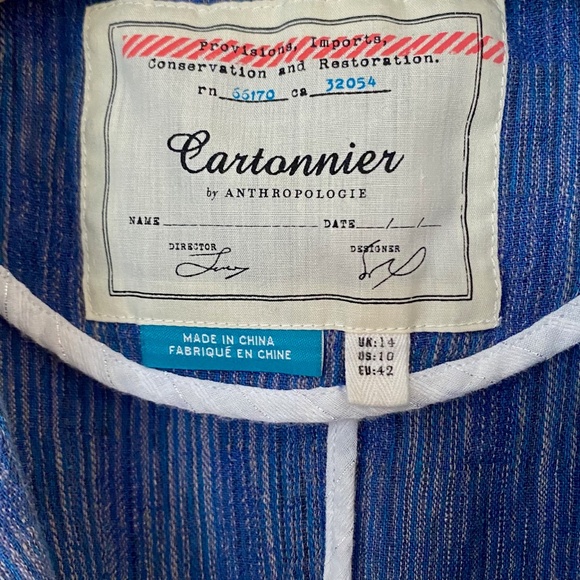 Anthropologie Cartonnier Jacket - Blue Denim Color M - Picture 6 of 11
